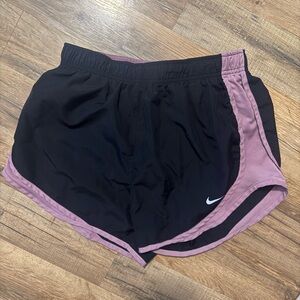 Nike Women's Black and Purple Athletic Shorts